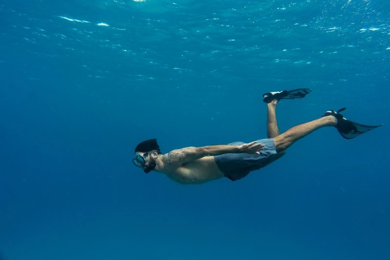 swimming in the ocean